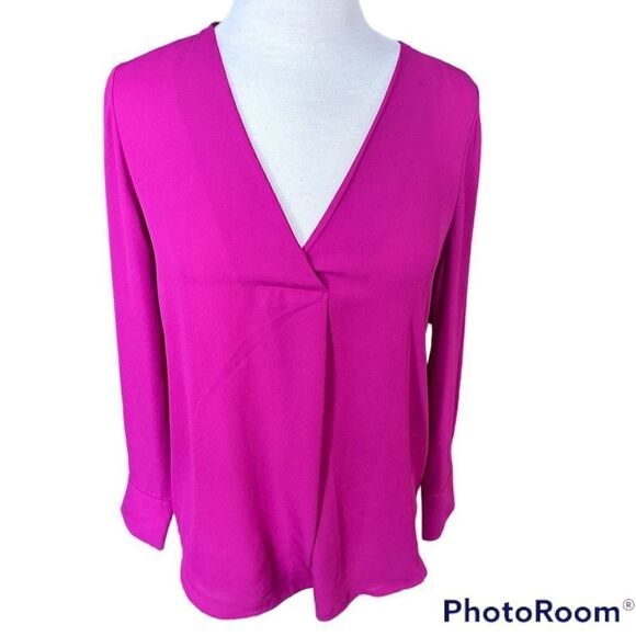 Cynthia Steffe Pink V Neck Blouse Small New - Picture 1 of 4